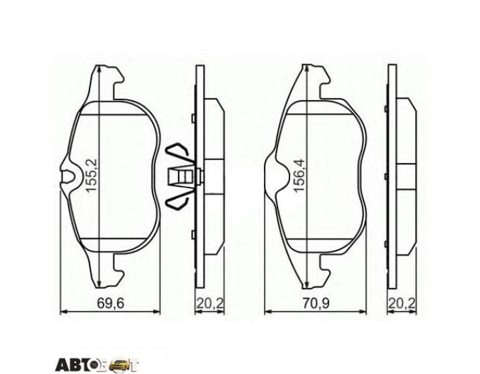Тормозные колодки Bosch 0 986 494 044, цена: 3 007 грн.