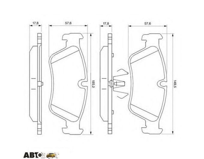 Тормозные колодки Bosch 0986494096, цена: 3 388 грн.