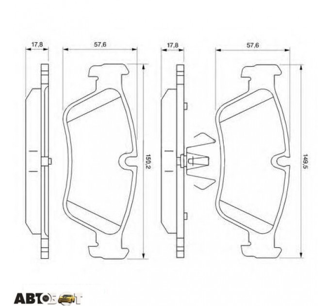 Гальмівні колодки Bosch 0986494096, ціна: 1 845 грн.