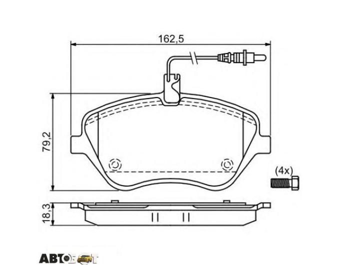 Тормозные колодки Bosch 0986494098, цена: 3 989 грн.
