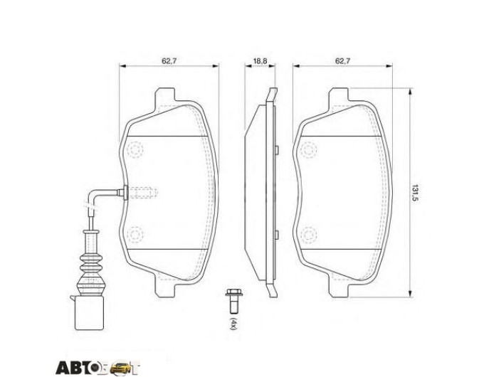 Тормозные колодки Bosch 0986494105, цена: 2 753 грн.