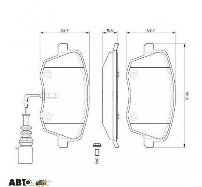 Гальмівні колодки Bosch 0986494105, ціна: 1 499 грн.