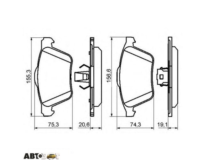 Тормозные колодки Bosch 0986494159, цена: 3 385 грн.