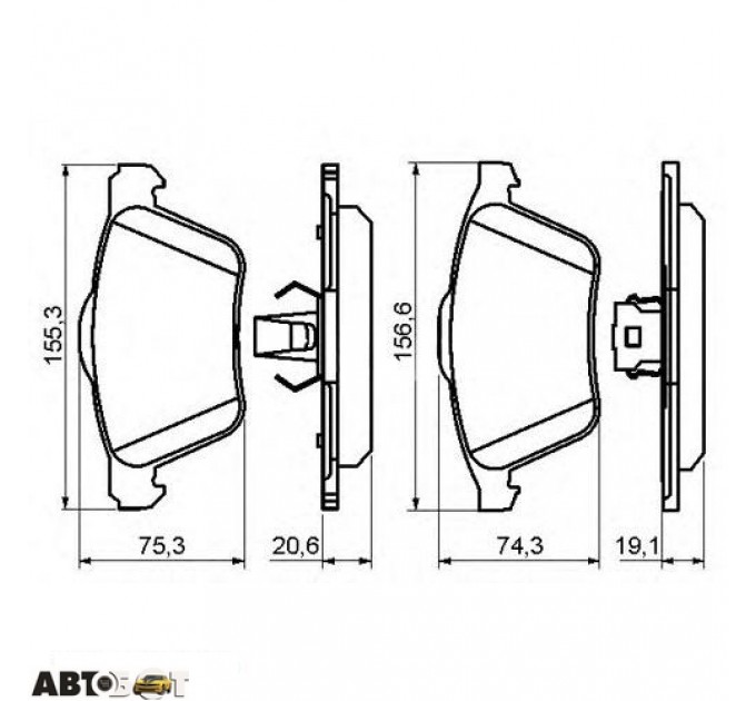 Гальмівні колодки Bosch 0986494159, ціна: 1 843 грн.