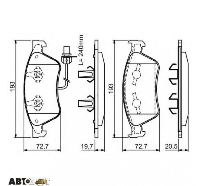 Гальмівні колодки Bosch 0986494200, ціна: 2 797 грн.