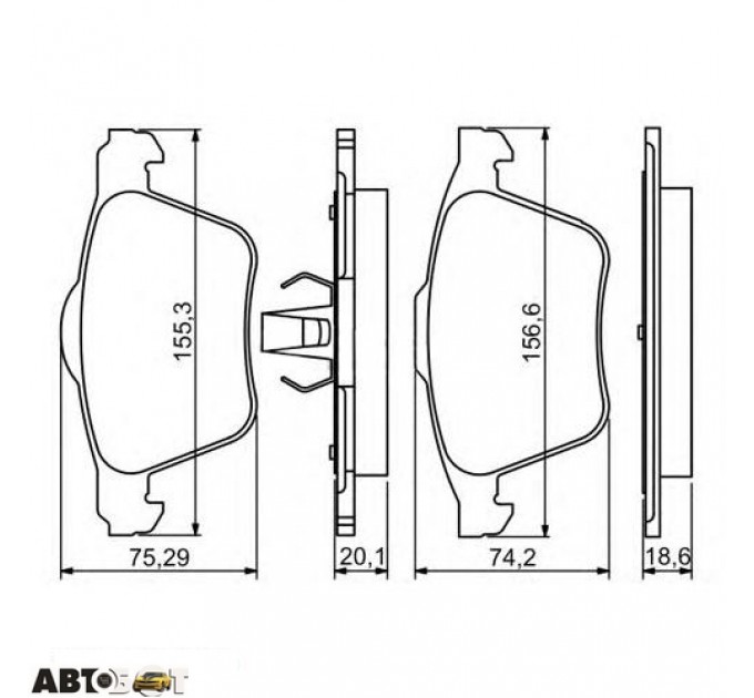 Тормозные колодки Bosch 0986494245, цена: 1 906 грн.