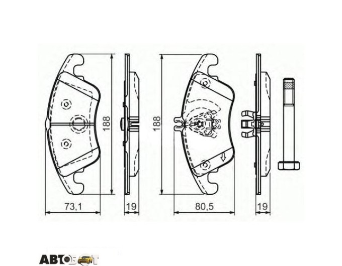 Тормозные колодки Bosch 0986494263, цена: 3 634 грн.
