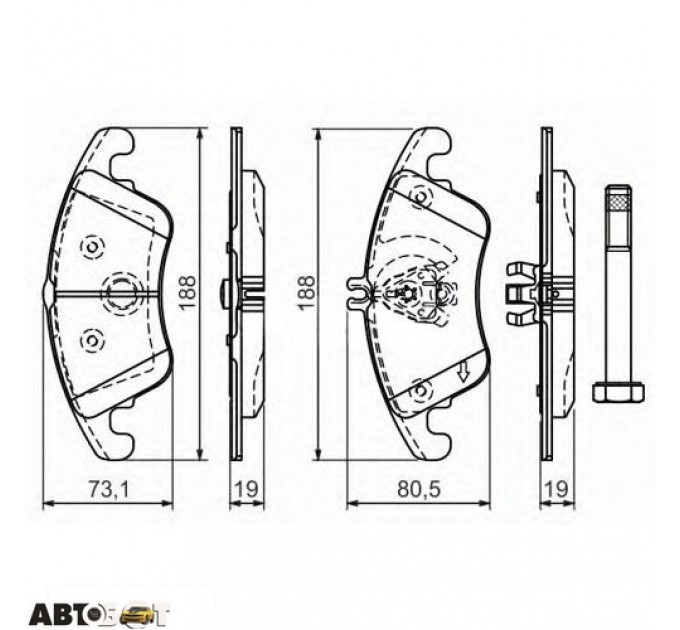 Тормозные колодки Bosch 0986494263, цена: 1 979 грн.