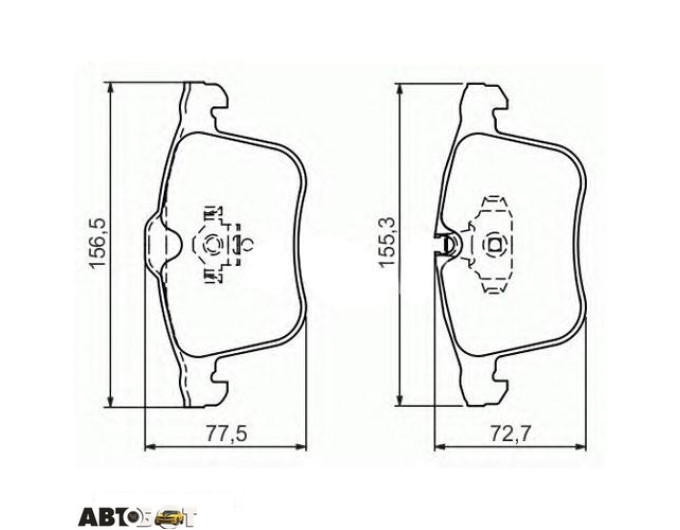 Тормозные колодки Bosch 0 986 494 280, цена: 2 787 грн.