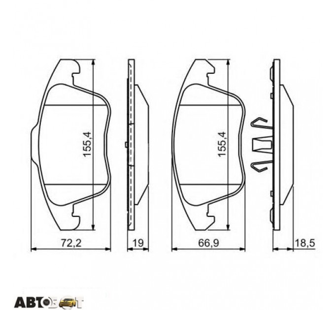 Тормозные колодки Bosch 0986494324, цена: 1 709 грн.