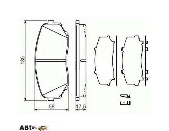 Тормозные колодки Bosch 0986494375, цена: 3 211 грн.