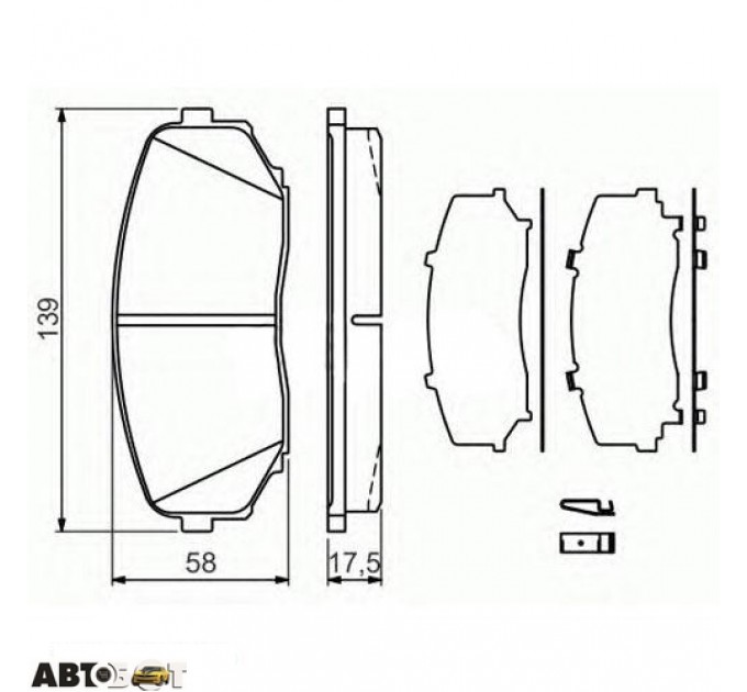 Гальмівні колодки Bosch 0986494375, ціна: 1 748 грн.