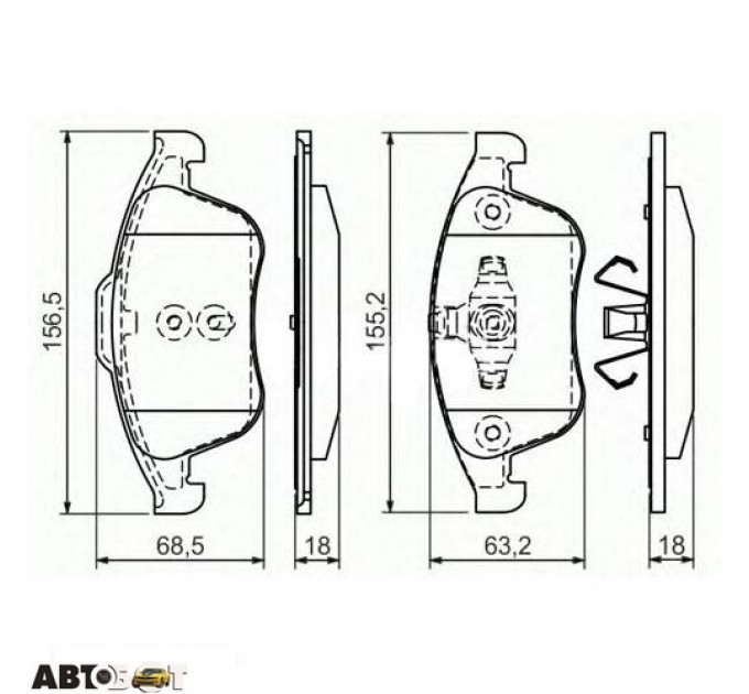 Гальмівні колодки Bosch 0986494381, ціна: 1 504 грн.