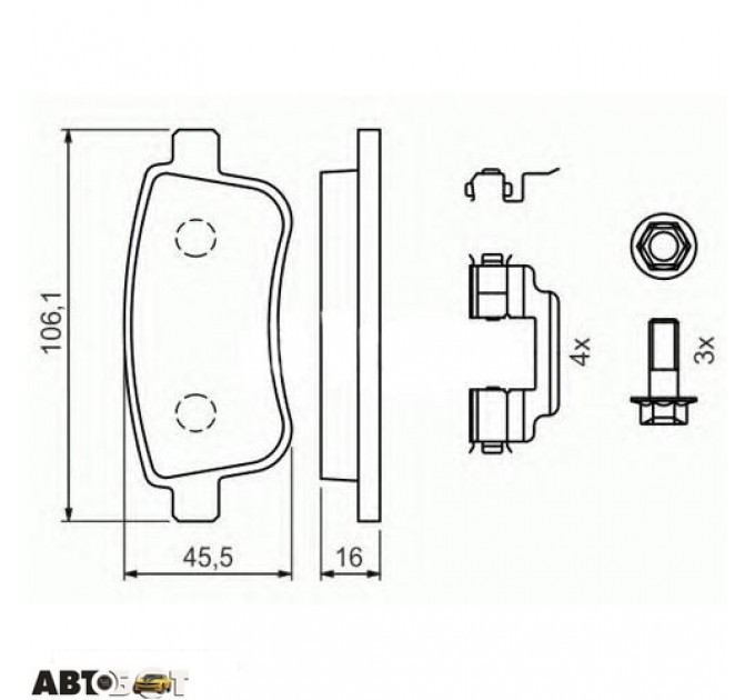 Тормозные колодки Bosch 0986494384, цена: 1 370 грн.