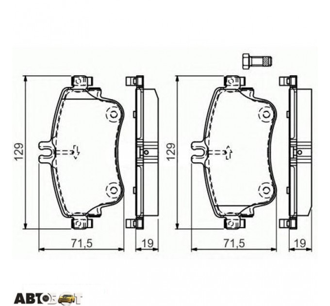 Тормозные колодки Bosch 0986494663, цена: 1 310 грн.