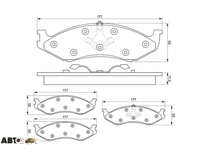 Гальмівні колодки Bosch 0986424284, ціна: 2 688 грн.