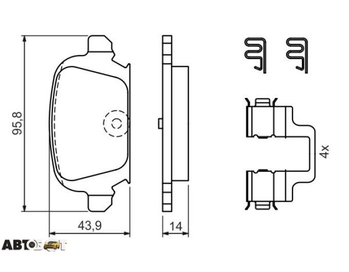 Гальмівні колодки Bosch 0986424528, ціна: 2 627 грн.