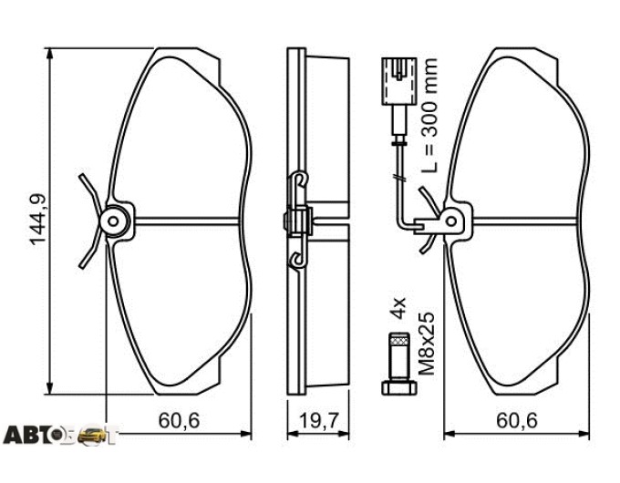 Гальмівні колодки Bosch 0986424556, ціна: 2 477 грн.