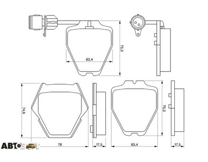 Тормозные колодки Bosch 0986424689, цена: 4 068 грн.