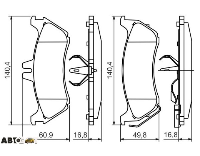 Тормозные колодки Bosch 0986424708, цена: 3 419 грн.
