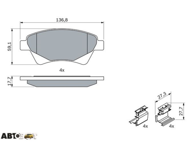 Тормозные колодки Bosch 0986424785, цена: 2 423 грн.