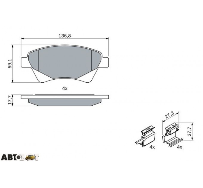 Тормозные колодки Bosch 0986424785, цена: 1 319 грн.