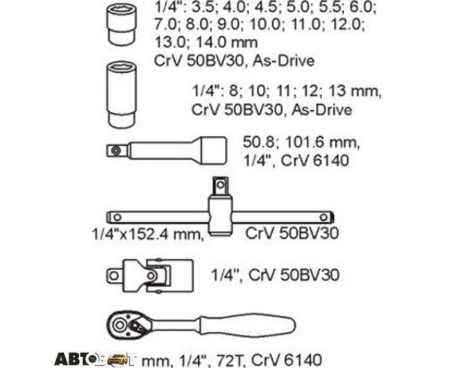 Набор инструментов YATO YT-5541, цена: 2 753 грн.