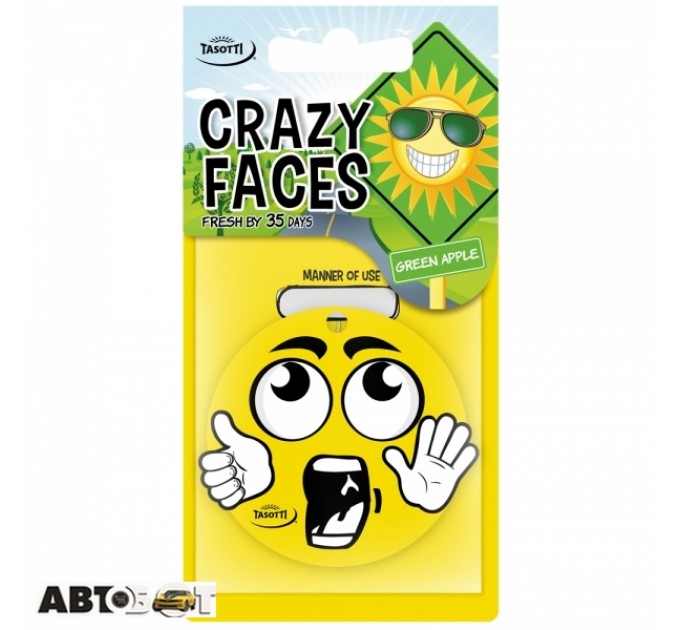 Ароматизатор TASOTTI Crazy Faces Green Apple, цена: 16 грн.