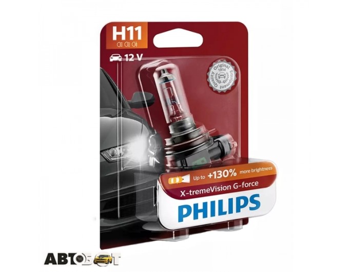 Галогенна лампа Philips X-tremeVision G-force H11 55W 12V 12362XVGB1 (1 шт.), ціна: 1 240 грн.