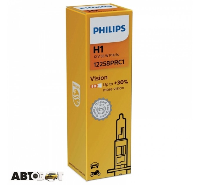 Галогенна лампа Philips Vision H1 12V 12258PRC1 (1шт.), ціна: 93 грн.