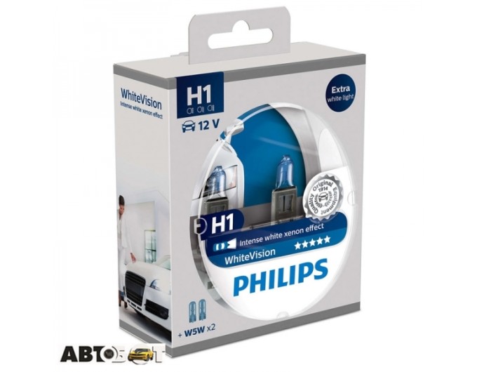 Галогенна лампа Philips WhiteVision H1 12V 12258WHVSM (2шт.), ціна: 896 грн.