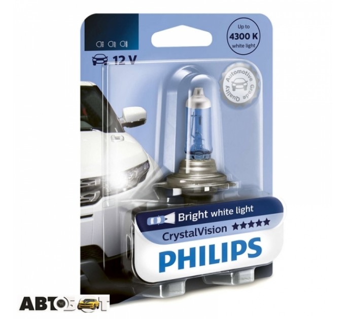 Галогенна лампа Philips CrystalVision H3 12V 12336CVB1 (1шт.), ціна: 297 грн.