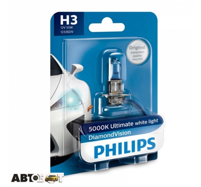 Галогенная лампа Philips DiamondVision H3 12V 12336DVB1 (1 шт.), цена: 373 грн.