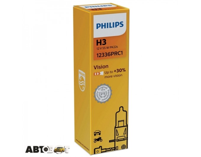 Галогенная лампа Philips Vision H3 12V 12336PRC1 (1шт.), цена: 116 грн.