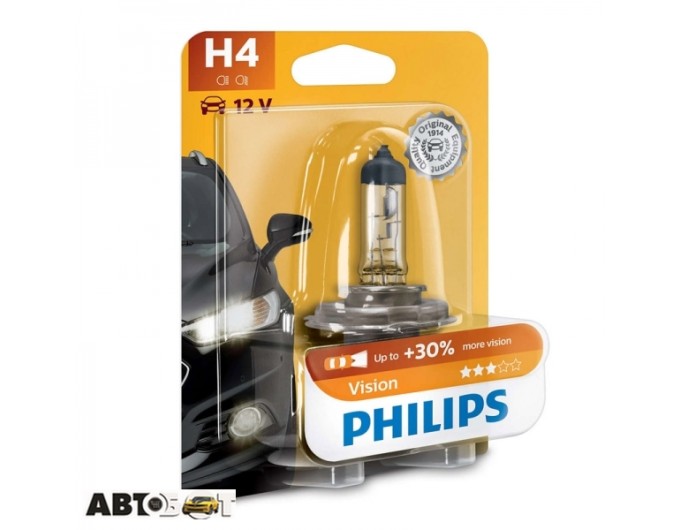 Галогенная лампа Philips Vision H4 12V 12342PRB1 (1шт.), цена: 144 грн.