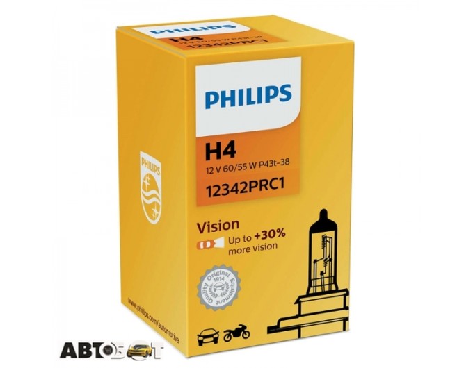 Галогенная лампа Philips Vision H4 12V 12342PRC1 (1шт.), цена: 136 грн.