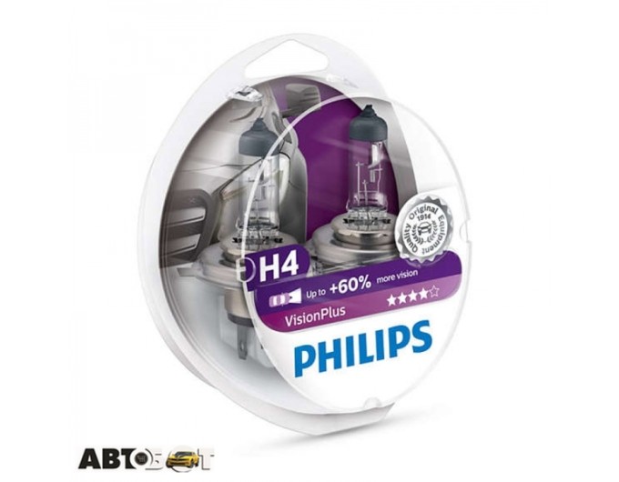 Галогенная лампа Philips VisionPlus H4 12V 12342VPS2 (2шт.), цена: 583 грн.