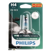 Галогенна лампа Philips H4 X-tremeVision +130% 12V 12342XVB1 (1шт.)