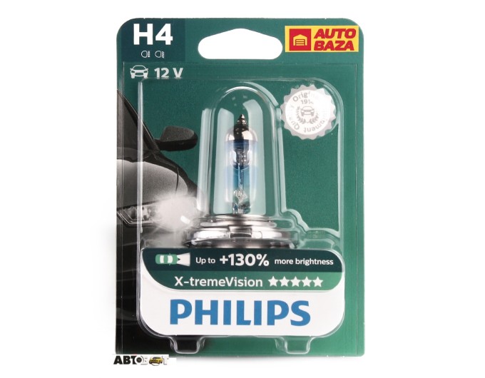Галогенна лампа Philips H4 X-tremeVision +130% 12V 12342XVB1 (1шт.), ціна: 448 грн.
