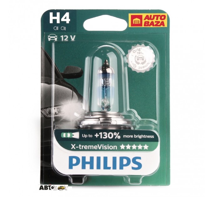 Галогенна лампа Philips H4 X-tremeVision +130% 12V 12342XVB1 (1шт.), ціна: 329 грн.