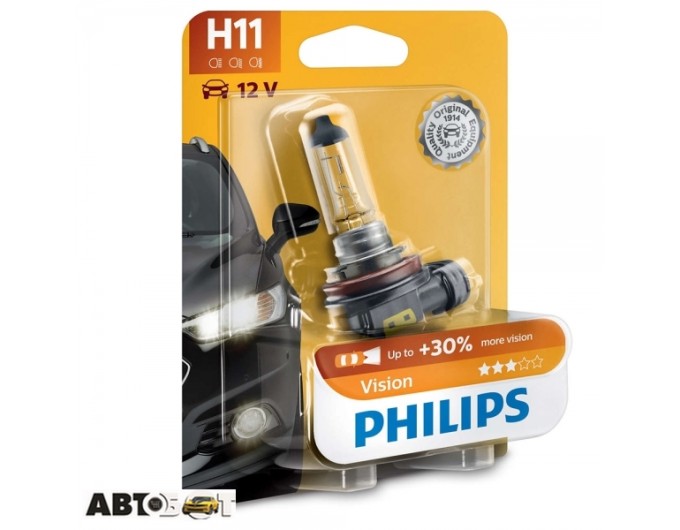 Галогенная лампа Philips Vision H11 3200K 12V 12362PRB1 (1 шт.), цена: 499 грн.
