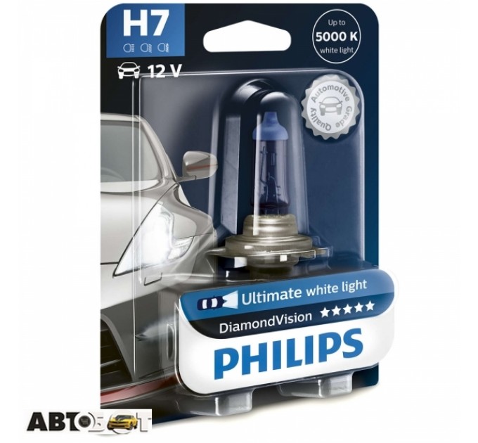 Галогенна лампа Philips DiamondVision H7 5000K 12V 12972DVB1 (1 шт.), ціна: 620 грн.