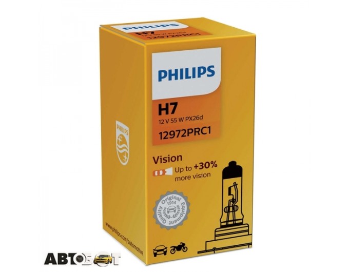 Галогенная лампа Philips Vision H7 12V 12972PRC1 (1шт.), цена: 218 грн.