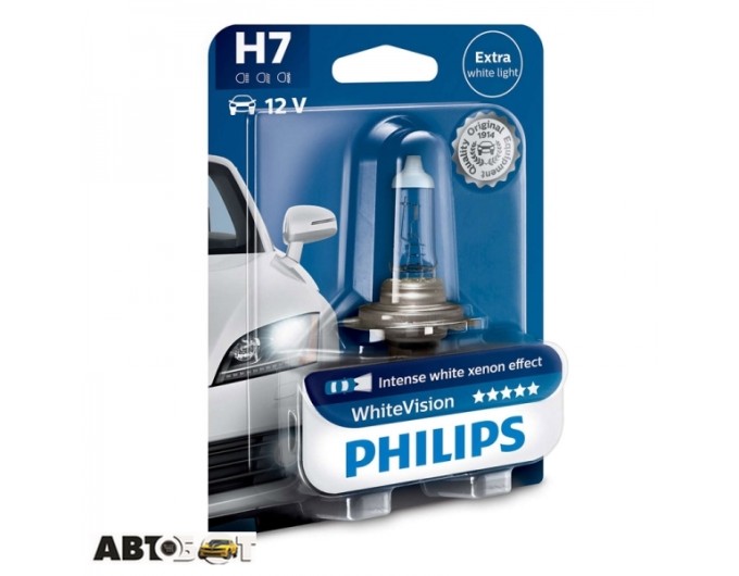 Галогенна лампа Philips WhiteVision H7 12V 12972WHVB1 (1шт.), ціна: 678 грн.