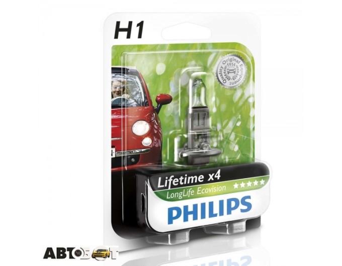 Галогенная лампа Philips 12258LLECOB1 H1 LongerLife Ecovision (1шт.), цена: 147 грн.