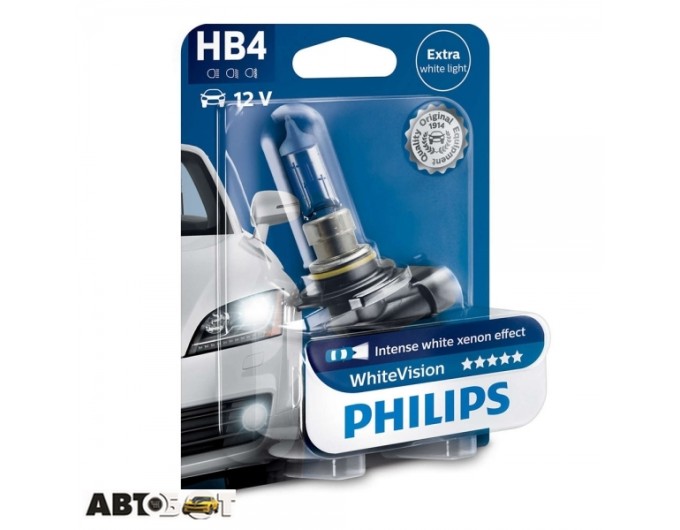 Галогенна лампа Philips WhiteVision HB4 55 Вт 9006WHVB1 (1шт.), ціна: 663 грн.