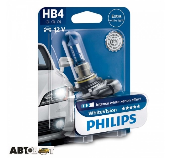 Галогенная лампа Philips WhiteVision HB4 55 Вт 9006WHVB1 (1шт.), цена: 499 грн.