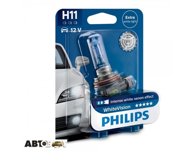 Галогенна лампа Philips H11 WhiteVision 12V 12362WHVB1 (1шт.), ціна: 1 247 грн.