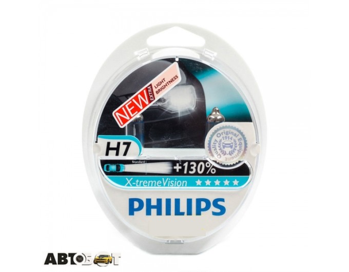 Галогенна лампа Philips X-tremeVision +130% H7 12V 12972XVS2 (2 шт.), ціна: 1 199 грн.