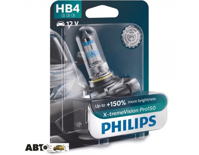Галогенная лампа Philips X-tremeVision Pro150 +150% HB4 51W 12V 3450K 9006XVPB1 (1 шт.), цена: 938 грн.